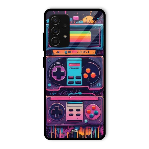 Comic Gaming Console Glass Back Case for Galaxy A53 5G