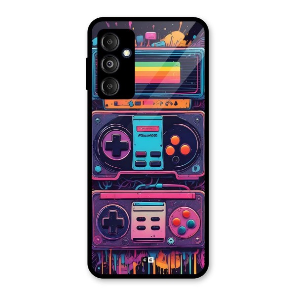 Comic Gaming Console Glass Back Case for Galaxy M14 5G