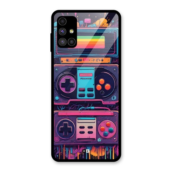 Comic Gaming Console Glass Back Case for Galaxy M51