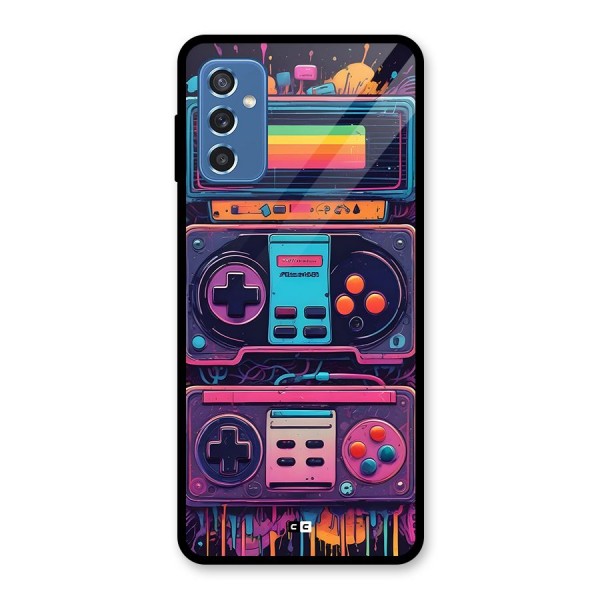 Comic Gaming Console Glass Back Case for Galaxy M52 5G