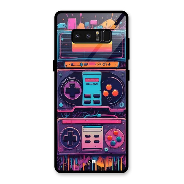 Comic Gaming Console Glass Back Case for Galaxy Note 8