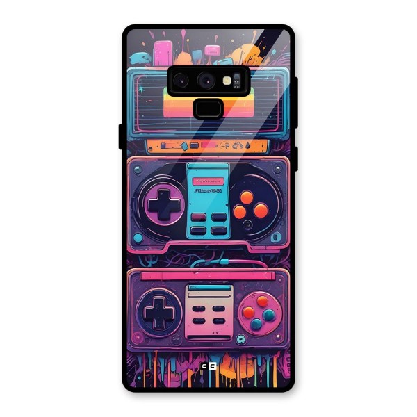 Comic Gaming Console Glass Back Case for Galaxy Note 9