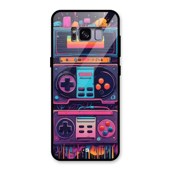 Comic Gaming Console Glass Back Case for Galaxy S8