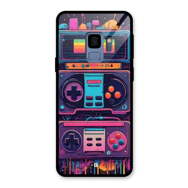 Comic Gaming Console Glass Back Case for Galaxy S9