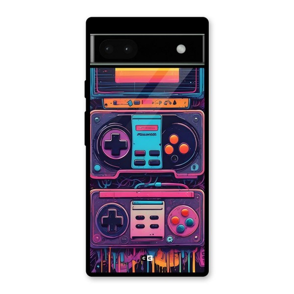 Comic Gaming Console Glass Back Case for Google Pixel 6a