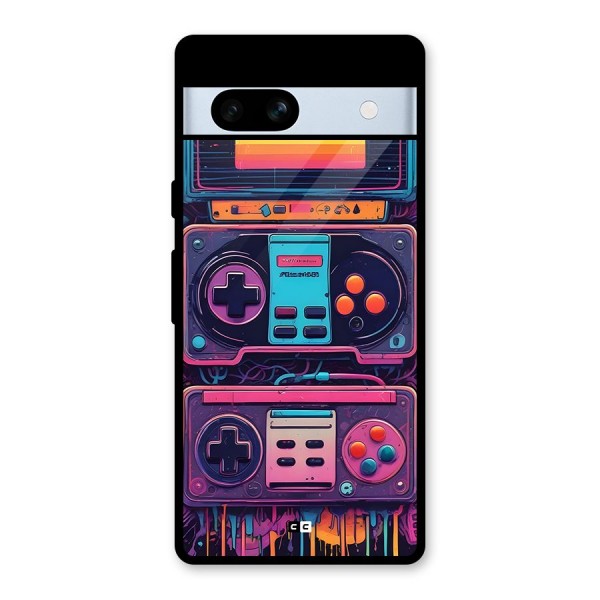 Comic Gaming Console Glass Back Case for Google Pixel 7a