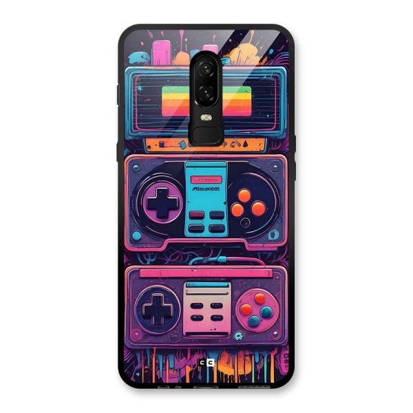 Comic Gaming Console Glass Back Case for OnePlus 6