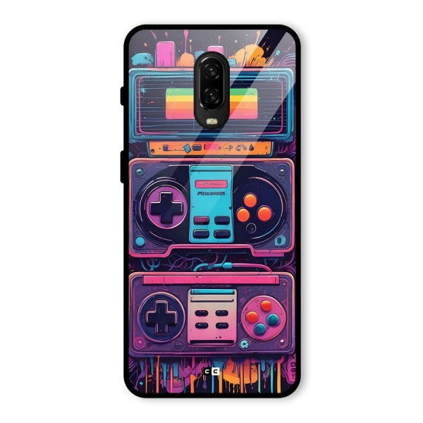 Comic Gaming Console Glass Back Case for OnePlus 6T