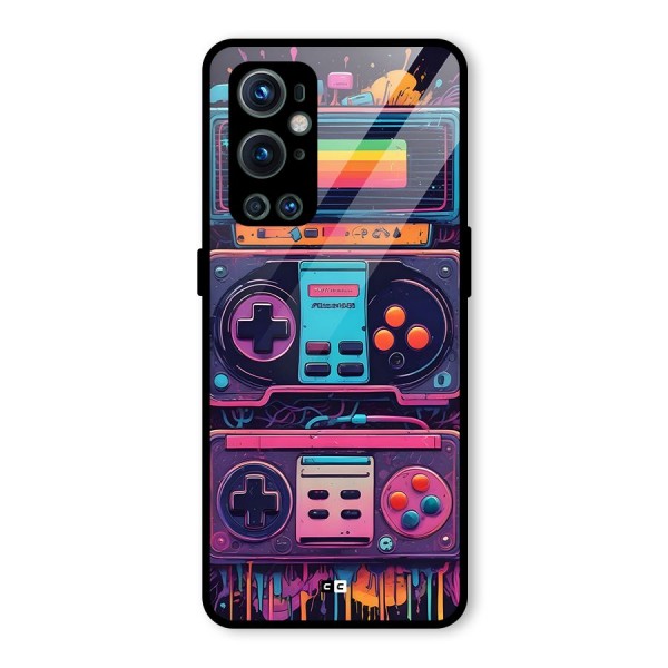 Comic Gaming Console Glass Back Case for OnePlus 9 Pro