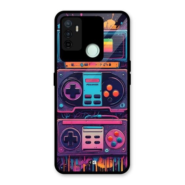 Comic Gaming Console Glass Back Case for Oppo A53