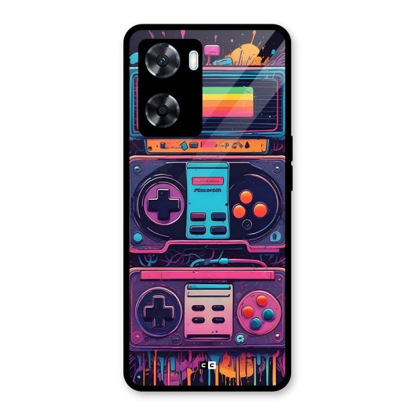 Comic Gaming Console Glass Back Case for Oppo A77