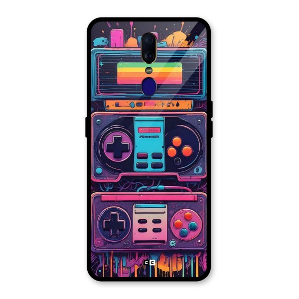 Comic Gaming Console Glass Back Case for Oppo F11