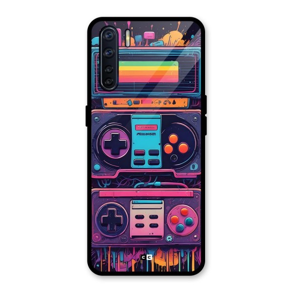 Comic Gaming Console Glass Back Case for Oppo F15