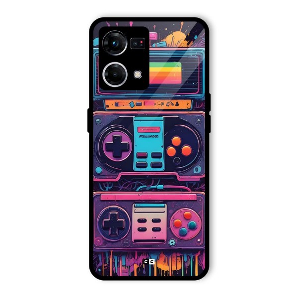 Comic Gaming Console Glass Back Case for Oppo F21 Pro 4G