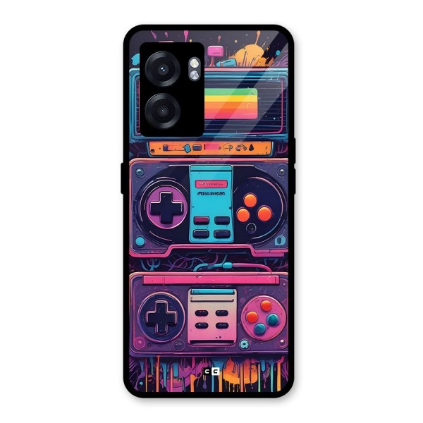 Comic Gaming Console Glass Back Case for Oppo K10 (5G)