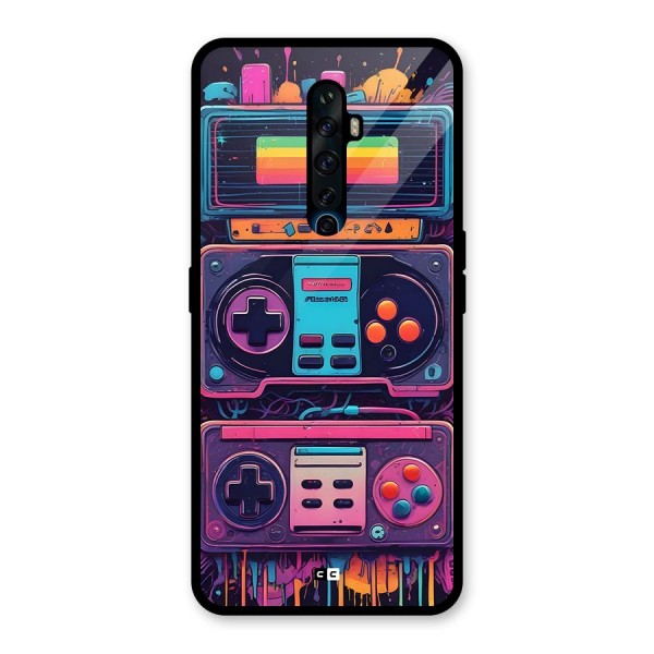 Comic Gaming Console Glass Back Case for Oppo Reno2 F