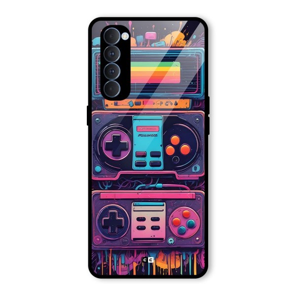 Comic Gaming Console Glass Back Case for Oppo Reno4 Pro