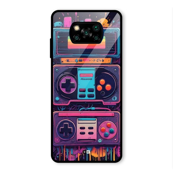 Comic Gaming Console Glass Back Case for Poco X3 Pro