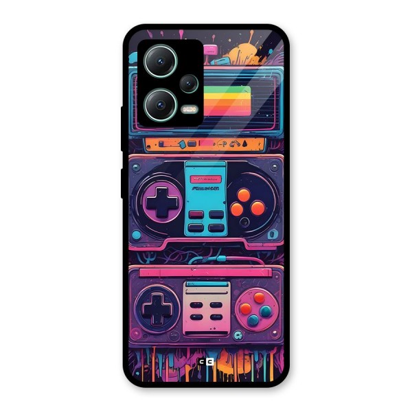 Comic Gaming Console Glass Back Case for Poco X5