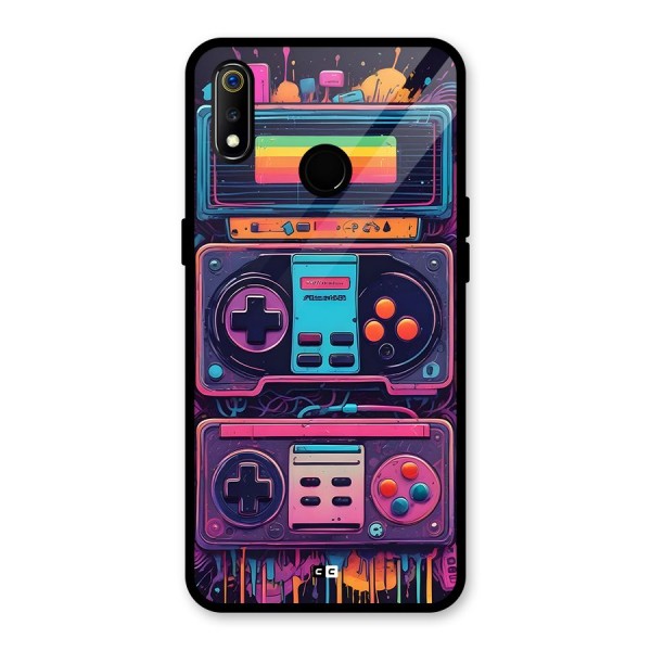 Comic Gaming Console Glass Back Case for Realme 3