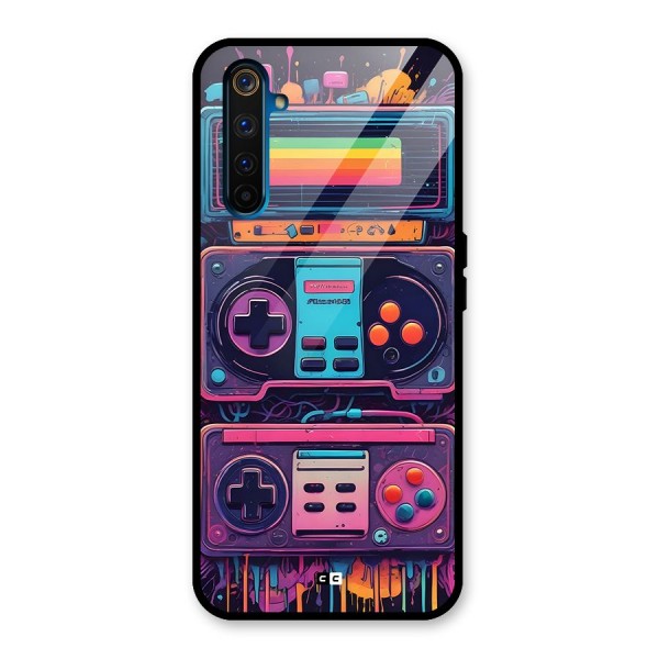 Comic Gaming Console Glass Back Case for Realme 6 Pro