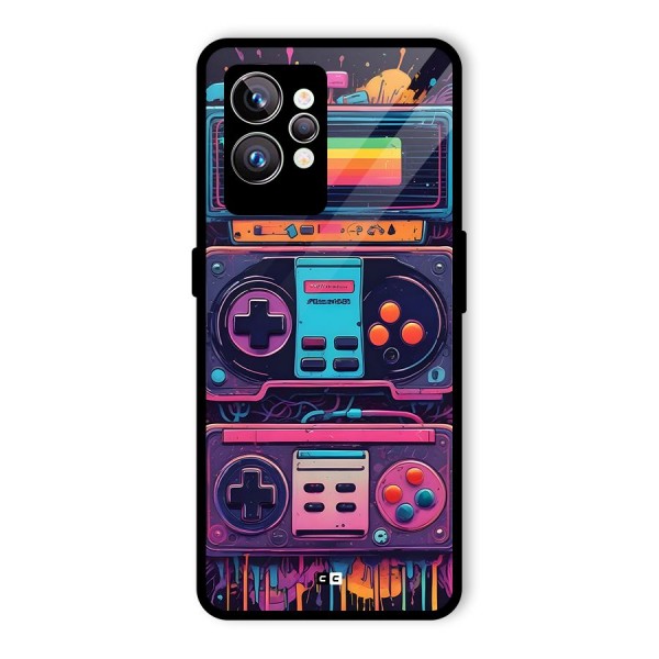 Comic Gaming Console Glass Back Case for Realme GT2 Pro