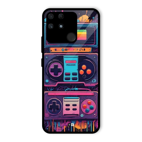 Comic Gaming Console Glass Back Case for Realme Narzo 50A