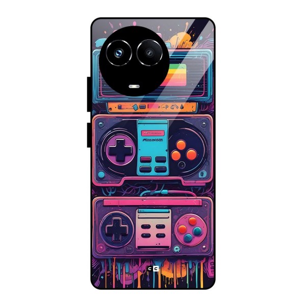 Comic Gaming Console Glass Back Case for Realme Narzo 60X