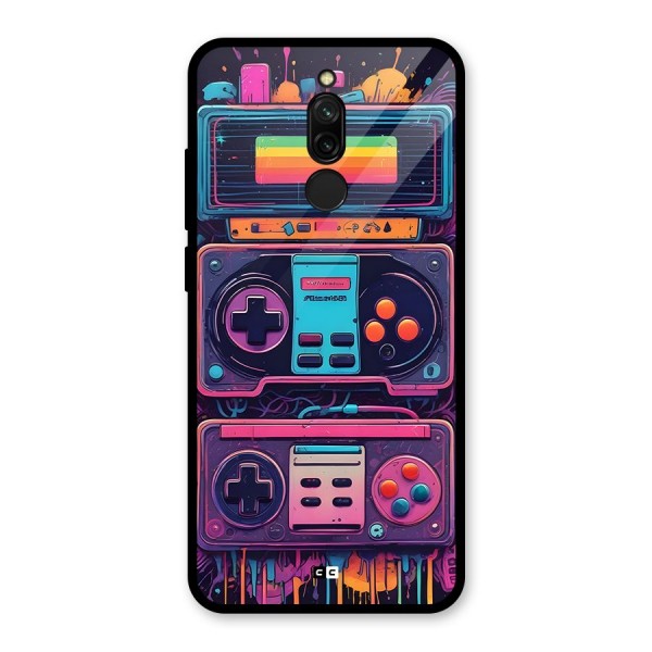 Comic Gaming Console Glass Back Case for Redmi 8