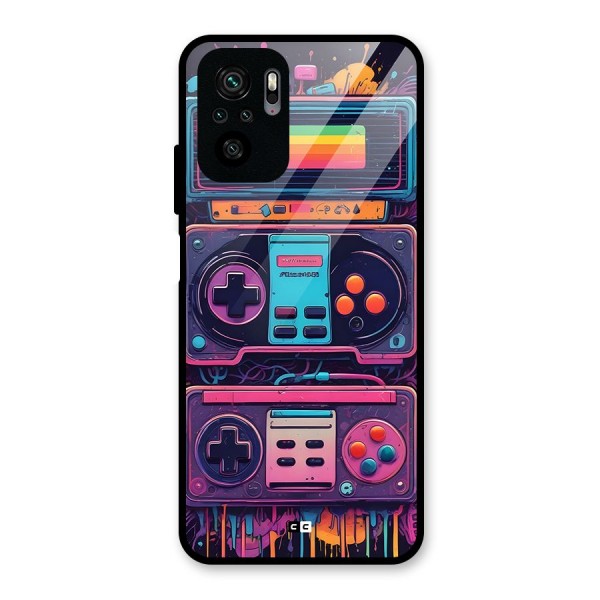 Comic Gaming Console Glass Back Case for Redmi Note 10