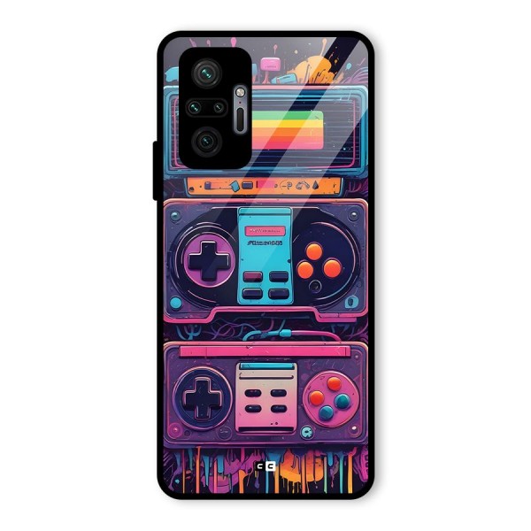 Comic Gaming Console Glass Back Case for Redmi Note 10 Pro