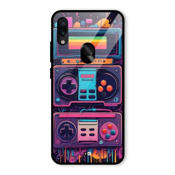 Comic Gaming Console Glass Back Case for Redmi Note 7