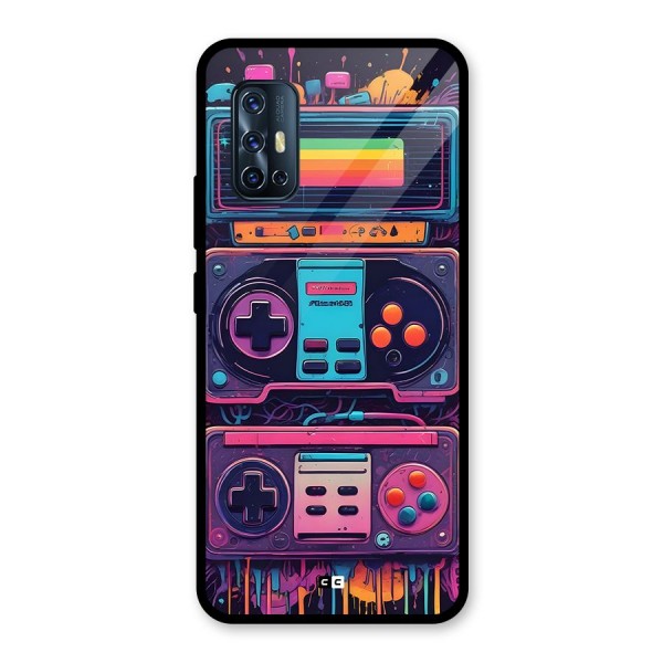 Comic Gaming Console Glass Back Case for Vivo V17