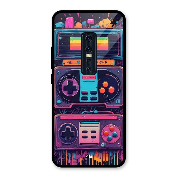 Comic Gaming Console Glass Back Case for Vivo V17 Pro