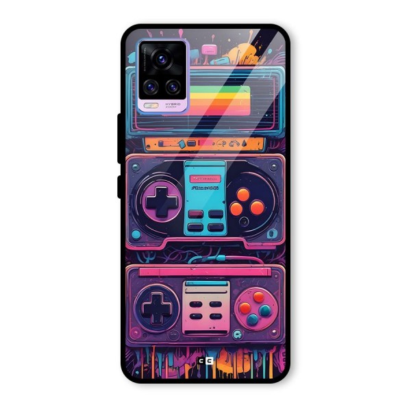 Comic Gaming Console Glass Back Case for Vivo V20 Pro