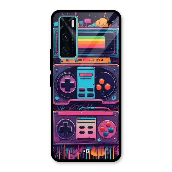 Comic Gaming Console Glass Back Case for Vivo V20 SE