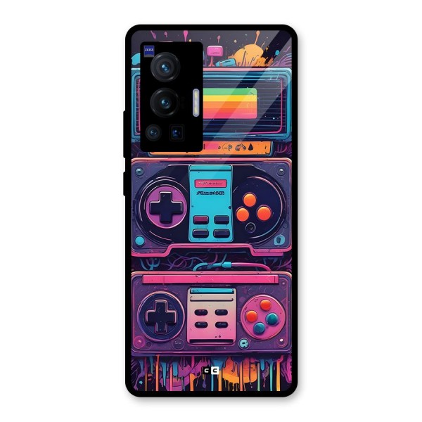 Comic Gaming Console Glass Back Case for Vivo X70 Pro