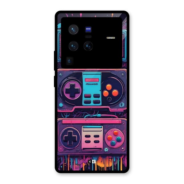 Comic Gaming Console Glass Back Case for Vivo X80 Pro