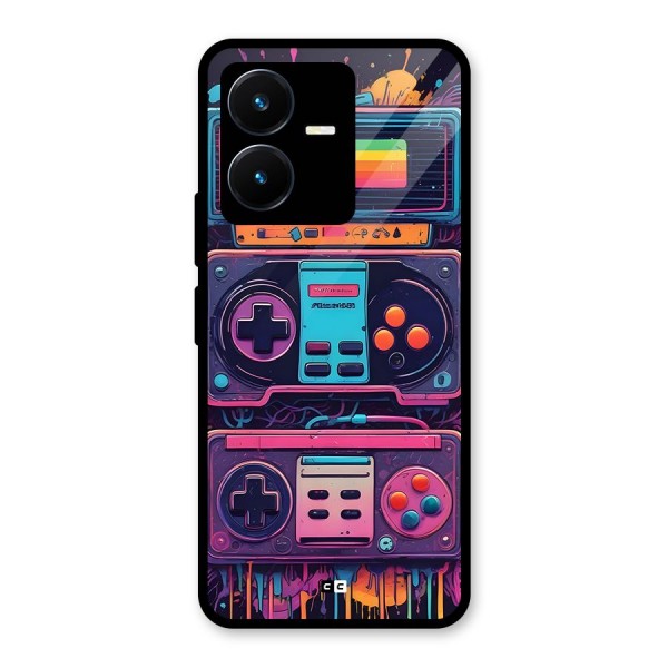 Comic Gaming Console Glass Back Case for Vivo Y22