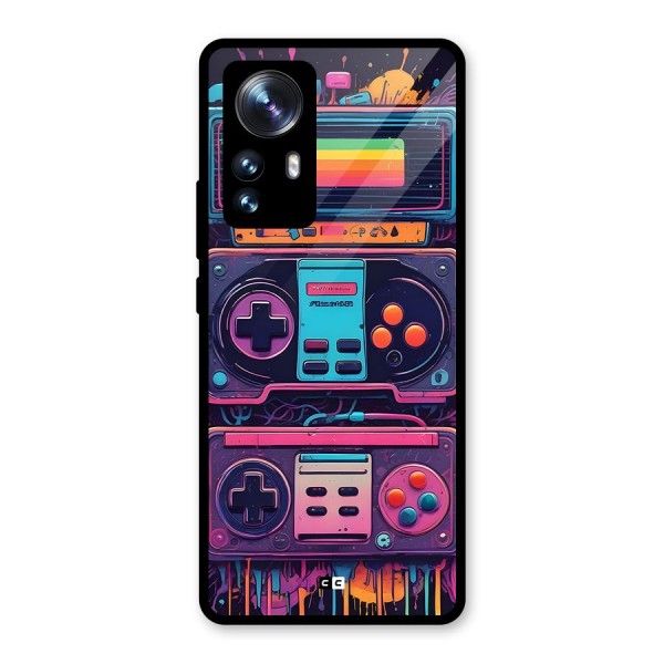 Comic Gaming Console Glass Back Case for Xiaomi 12 Pro