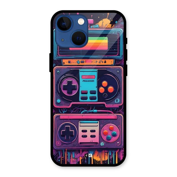 Comic Gaming Console Glass Back Case for iPhone 13 Mini