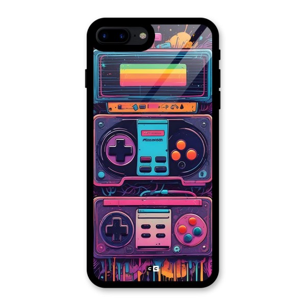 Comic Gaming Console Glass Back Case for iPhone 7 Plus