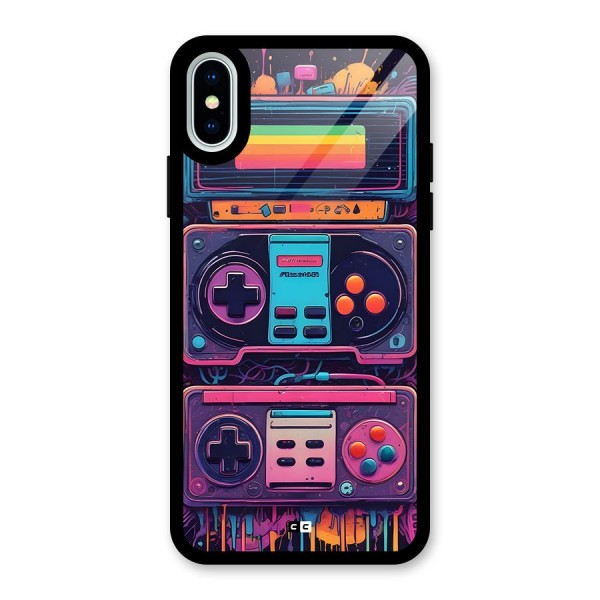 Comic Gaming Console Glass Back Case for iPhone X