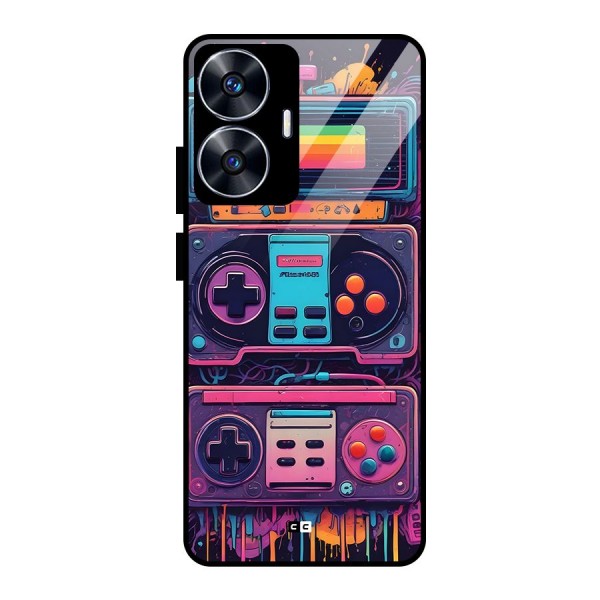 Comic Gaming Console Glass Back Case for realme C55