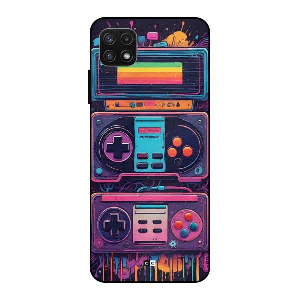 Comic Gaming Console Metal Back Case for Galaxy A22 5G