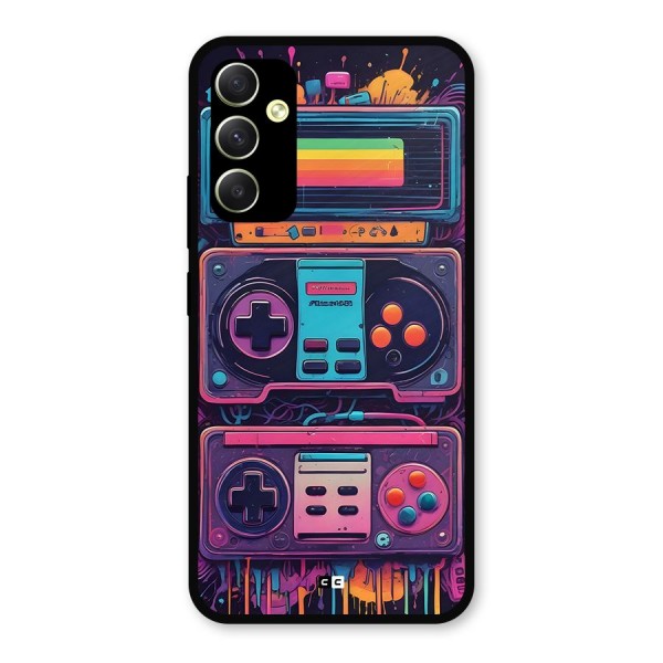 Comic Gaming Console Metal Back Case for Galaxy A34