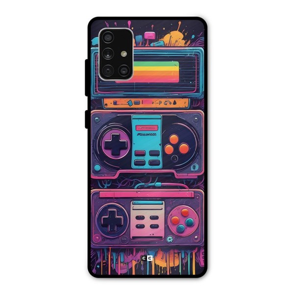 Comic Gaming Console Metal Back Case for Galaxy A71