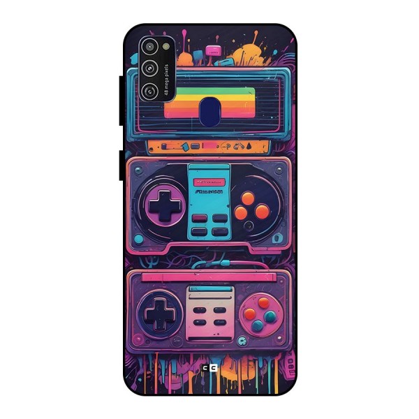 Comic Gaming Console Metal Back Case for Galaxy M21