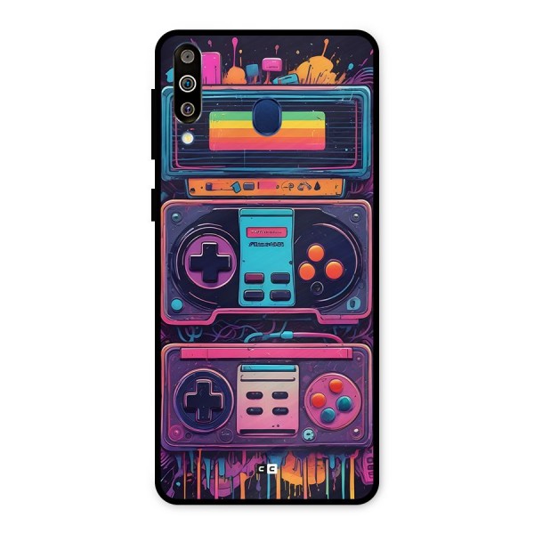 Comic Gaming Console Metal Back Case for Galaxy M30