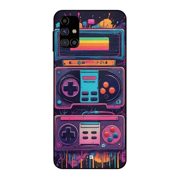 Comic Gaming Console Metal Back Case for Galaxy M31s